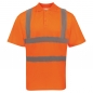 Blended Fabric Polo, Polo mit Reflexstreifen, neongelbes Poloshirt, High-Viz Shirt, oranges Poloshirt,