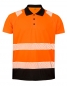 Recycled Safety Polo Shirt, Poloshirt mit Reflexstreifen, Polo orange/schwarz, High-Viz Shirt, Polo neongelb/schwarz