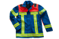 Fire-Kids-Jacke flou. blau/leuchtrot Art. 8275, Kinderjacke mit Reflexstreifen,