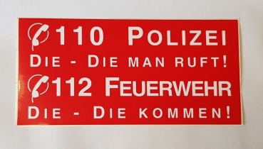 Aufkleber POLIZEI/FEUERWEHR, Schnäppchen, FW-Aufkleber, Aufkleber zum Sonderpreis, Feuerwehr-Aufkleber,