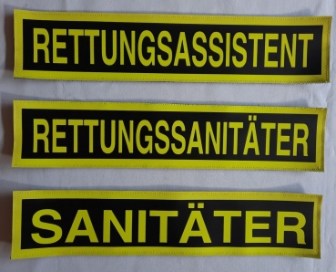 Rückenschild 3M/gelb schwarz-negativ, Sonderpreisartikel, Rückenschilder in 38x8 cm, Schilder in 3M/gelb (matt),