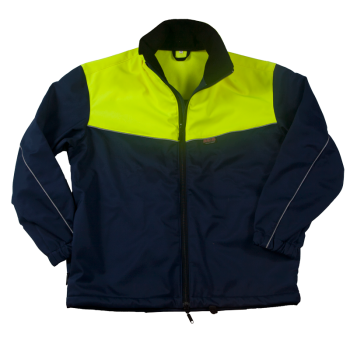 Softshell-Jacke blau/neongelb, Allwetterjacke, Softshelljacke in blau, Wetterjacke blau/neongelb,