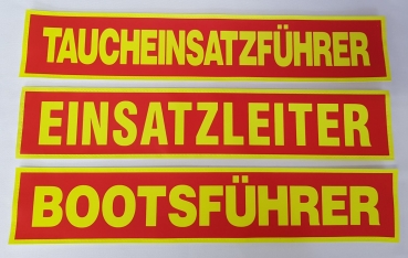 Rückenschild DLRG-Ausführung, DLRG-Schild, 3M gelbes Schild, Schild rot-negativ