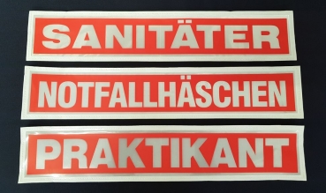 Rückenschild weiss/rot-negativ