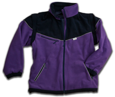 Fleece-Windsafe violett/blau, Seelsorge-Jacke, winddichte Fleecejacke, Outdoor-Jacke, Windbreaker, Fleecejacke für Notfallseelsorge,