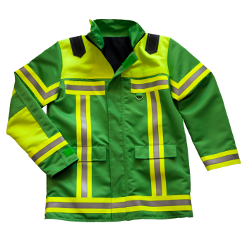 Fire-Kids-Jacke fluor. grün/neongelb Art. 8375, Kinderjacke mit Reflexstreifen,