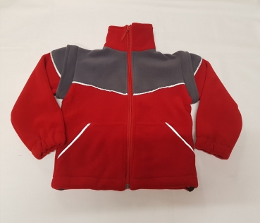 Kinder-Fleecejacke dunkelrot/grau Art. 9837/S, Kinderfleece-Jacke,