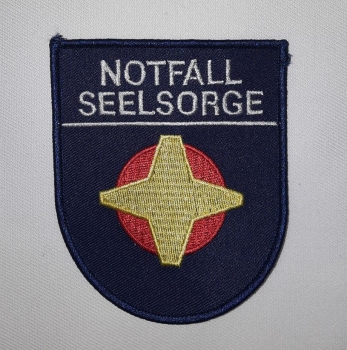 Emblem Notfallseelsorge, Emblem zum aufnähen, gesticktes Emblem, Emblem Wappenform, NFS-Emblem, Emblem zur Kennzeichung, Emblem mit Klett,