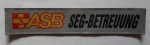 ASB-Rückenschild, Sonderpreisartikel, ASB-Schild, 3M Schild in 42x8 cm, ASB-Logo gedruckt,
