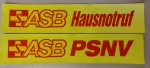 ASB-Schild 3M/gelb 38x8 cm, ASB-Hausnotruf, Sonderpreisartikel, ASB-Rückenschild, ASB PSNV,
