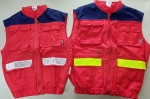 Einsatzweste rot/blau, Rettungsdienstweste mit gelben oder weißen Streifen, Arbeitsweste, wattierte Weste, Body rot/blau,