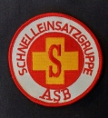 ASB Arbeiter-Samariter-Bund, ASB-SCHNELLSEINSATZGRUPPE, Aktionsartikel, ASB-Emblem rund, gesticktes Emblem,