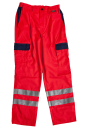 Einsatzhose ralrot/blau, Rettungsdiensthose, Warnschutzhose, Sichtbarkeit, Reflexstreifen 3M/silber,
