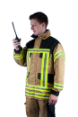 Einsatzjacke für THL, Feuerwehrjacke in beige/schwarz, Jacke für Technische Hilfeleistung,