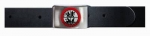Koppelgürtel "Feuerwehr-Rundlogo" schwarz, Feuerwehr Logo, Gürtel schwarz, Gürtel mit Pin, Ledergürtel, Feuerwehr-Gürtel,