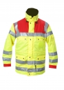 EINSATZANORAK nach EN ISO 20471 mit Fleece, Rettungsdienstjacke in neongelb/rot, Jacke mit ausnehmbarer Fleece-Weste,