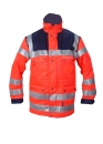 EINSATZANORAK nach EN ISO 24071 mit Fleece Art. 9297/FW, Jacke mit Innenfleeceweste, leuchtrote Rettungsdienstjacke,