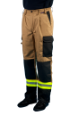 THL-Arbeitshose Art. 1089/TH, Feuerwehrhose, beige Hose für die Feuerwehr, Hose mit GSG-Streifen, flammhemmende Hose,